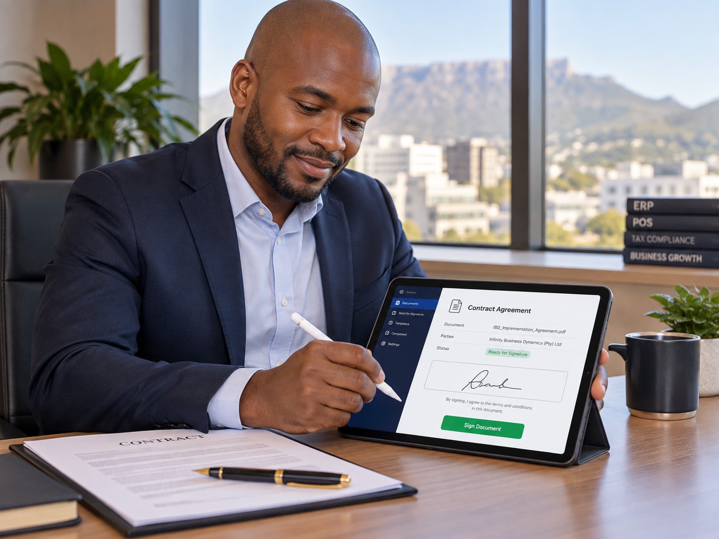 Signing a professional services agreement and terms of engagement