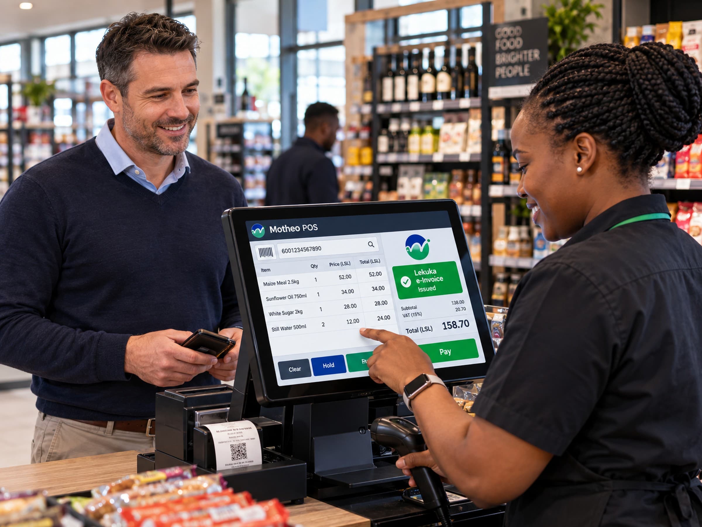 Motheo POS retail checkout and Lekuka compliance